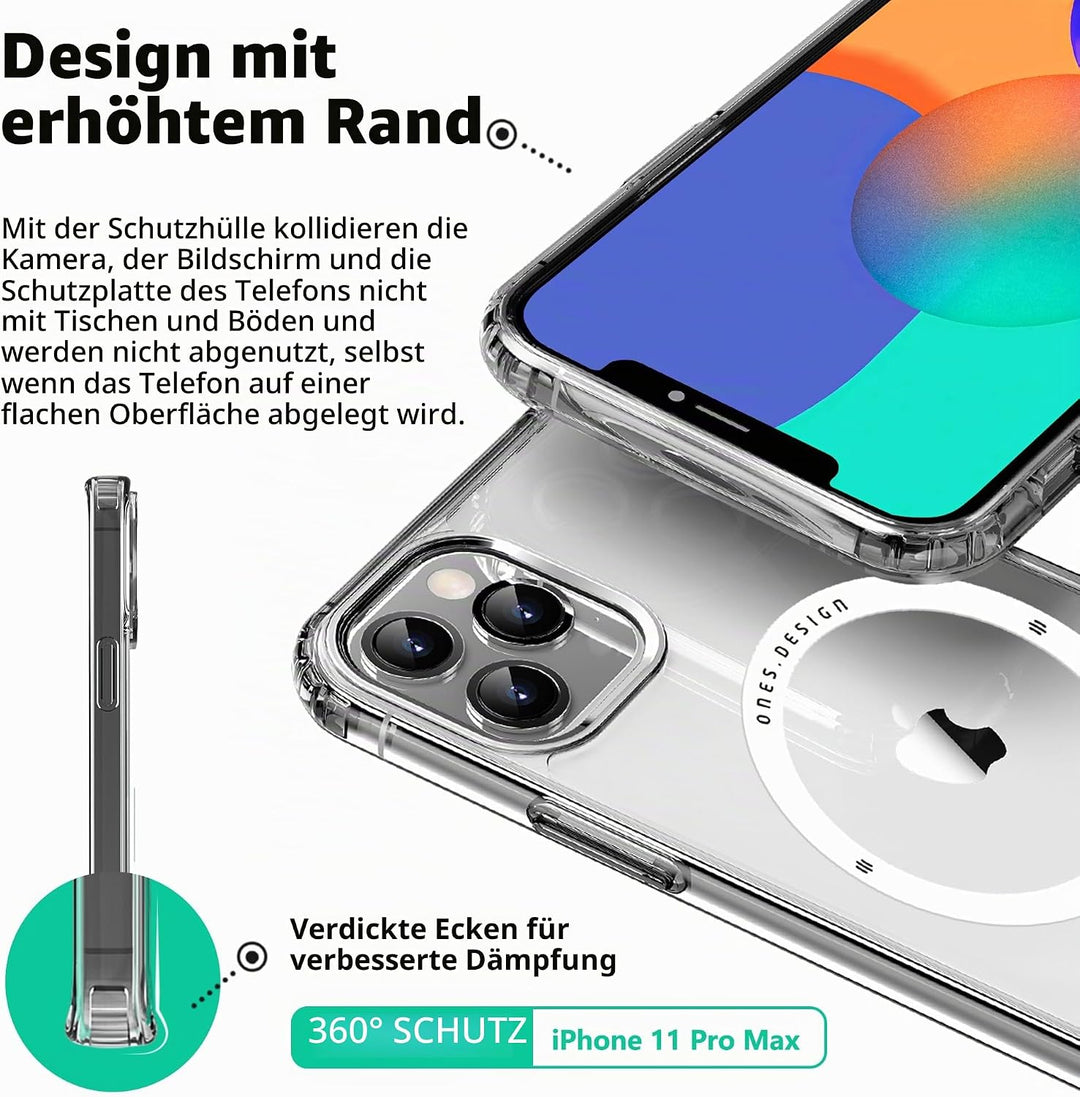ONES Magnetisches HandyHülle für iPhone 11 Pro Max, Kompatibel mit MagSafe, Militärnorm Schutz Dünne
