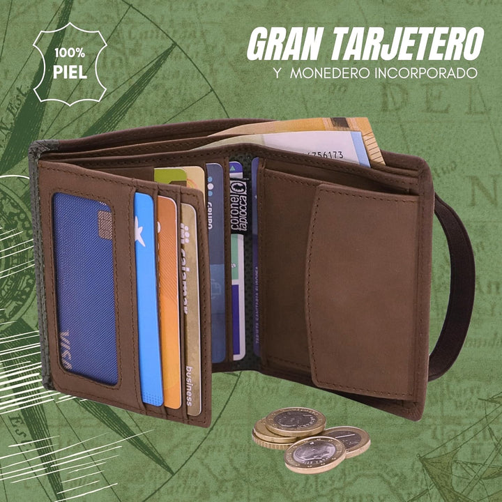 CORONEL TAPIOCCA Herren Geldbörse Wallet Geldbeutel Herren Wallet Portemonnaie Brieftasche Herren Ge