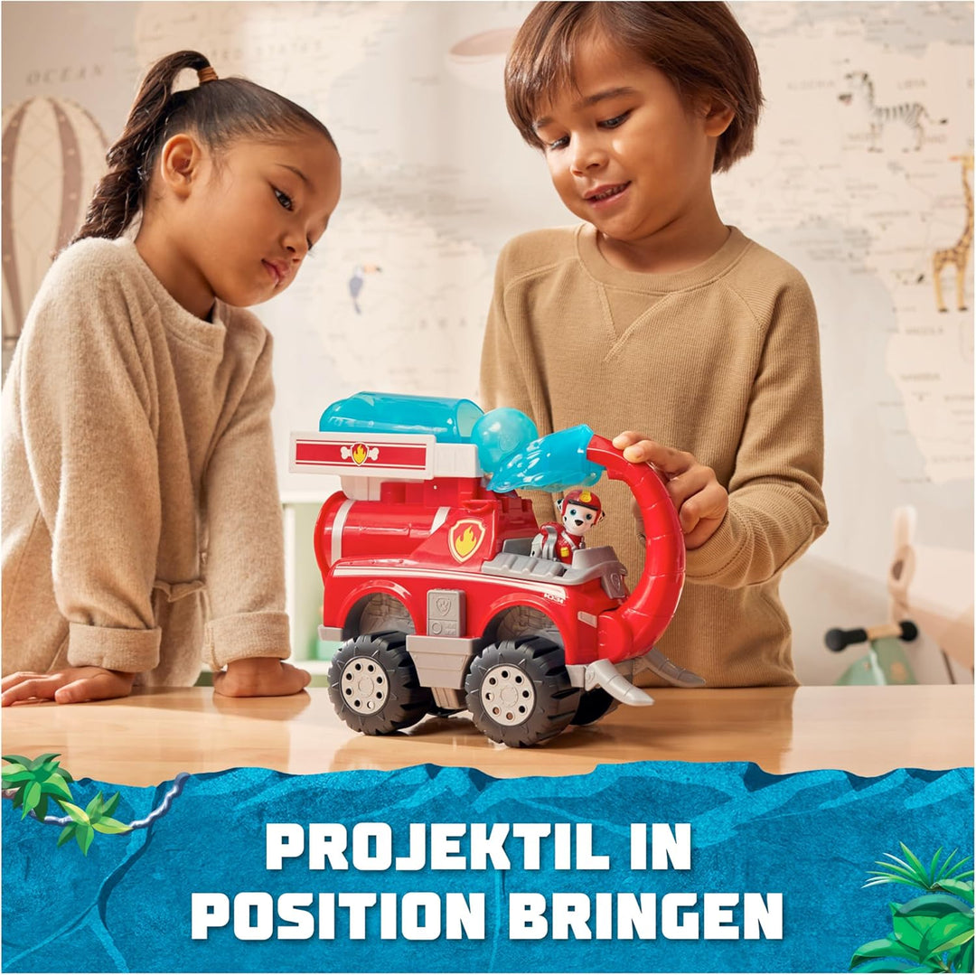 PAW PATROL Jungle Pups - Grosses Elefanten-Fahrzeug mit Wasser-Abwurf (Deluxe Fahrzeug) und Marshall