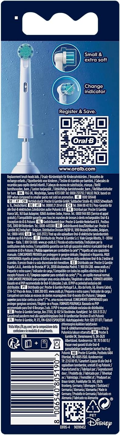 Oral-B Pro Kids Aufsteckbürsten für elektrische Zahnbürsten, Disney Star Wars, 4 Stück, entworfen fü