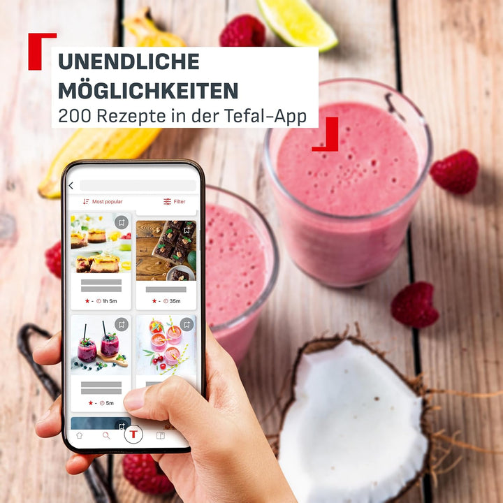Tefal Blendforce Cook Standmixer mit Kochfunktion, 5 Automatikprogramme, für warme und kalte Speisen