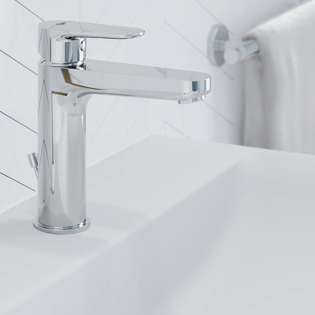 Ideal Standard BC699AA Cerafine O Waschtischarmatur Grande mit Zugknopf-Ablaufgarnitur mit Ablaufgar