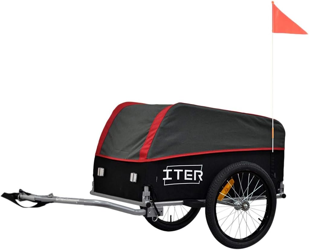 Papilioshop Iter Fahrradanhänger für Transport, Materialien Rot, Rot