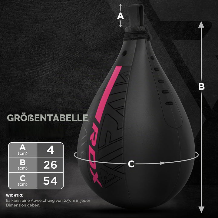 RDX Boxbirne Maya Hide Leder Set, Speedball Hängend Mit Halterung, Punchingball Boxing Speed Bag, Ge