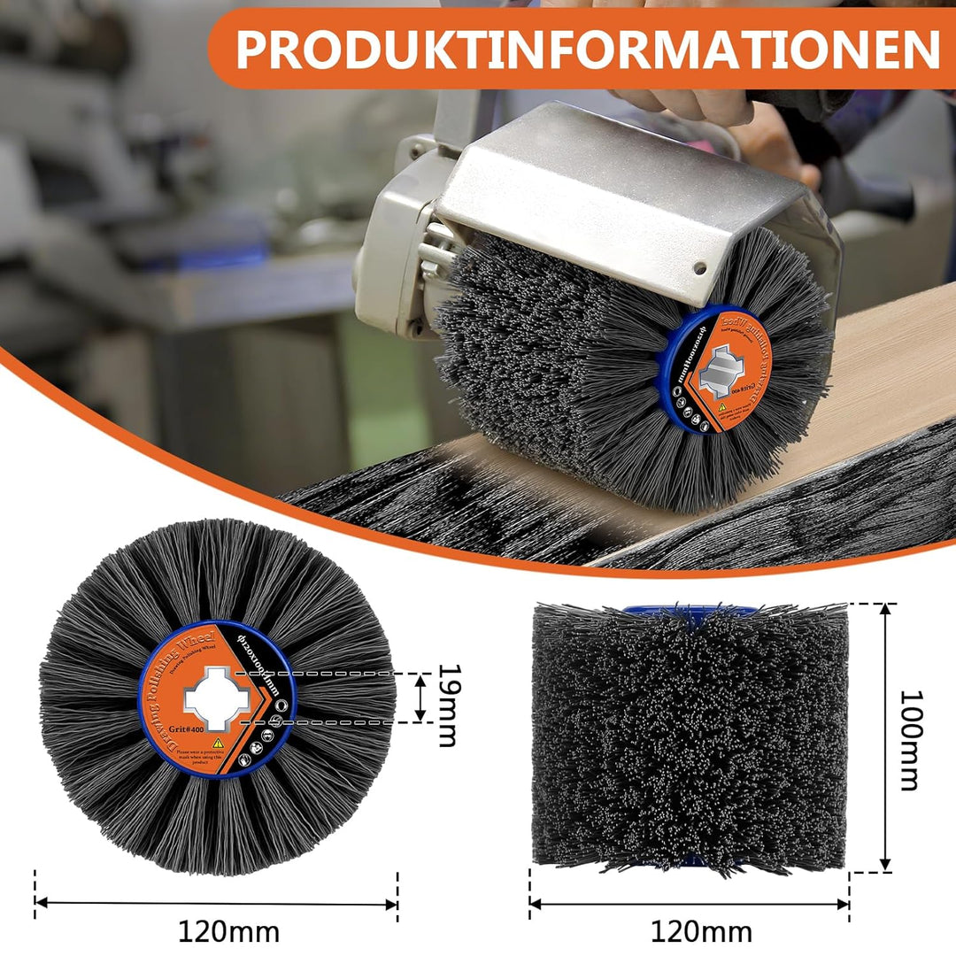 Nylonbürsten #600 Körnung| 120x100mm Schleifbürsten| Polierbürste zum Holzverarbeitung| Bürste für S