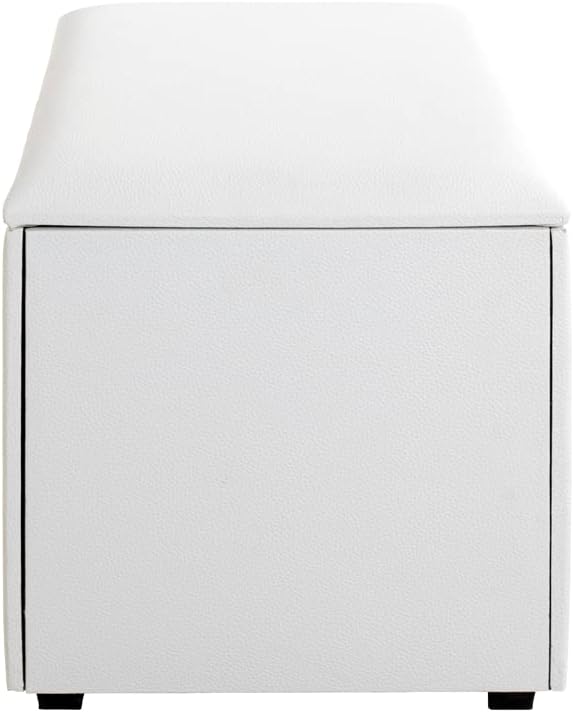 HAKU Möbel Sitztruhe, Kunstleder, weiss, B 65 x T 40 x H 42 cm weiss 65 x 40 x H 42 cm Weiss, weiss