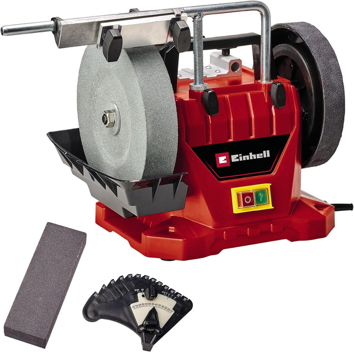 Einhell Nass-Schleifer TC-WG 200 (125 W, rostfreier Wassertank, inkl. Schleifstein, Winkellehre, Uni