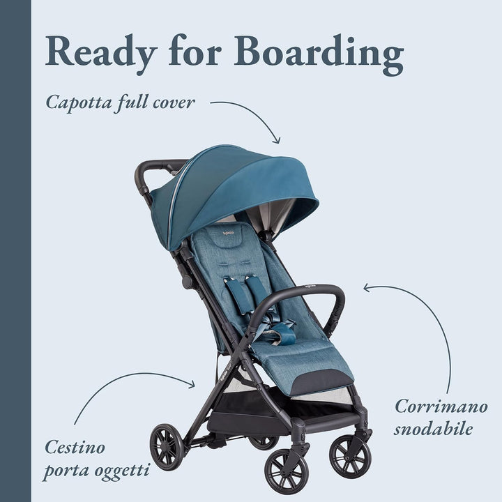 Inglesina Quid² Kinderwagen, leicht, bis 22 kg, kompakt und leicht, ideal für Flugzeuge, Manta Blue,