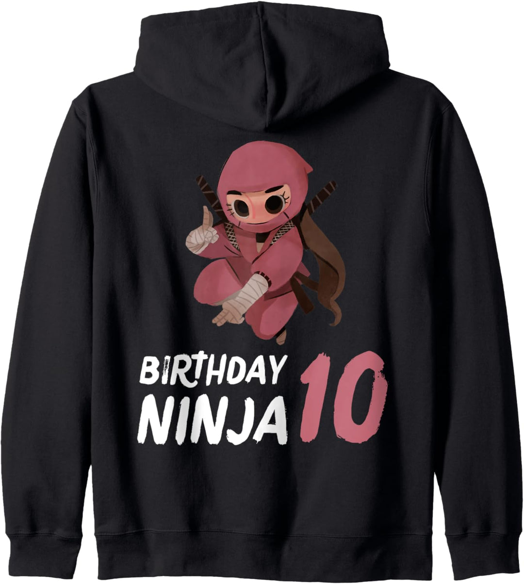 10 Geburtstag Ninja 10 Jahre alte Party Kampfsport Mädchen Kapuzenjacke