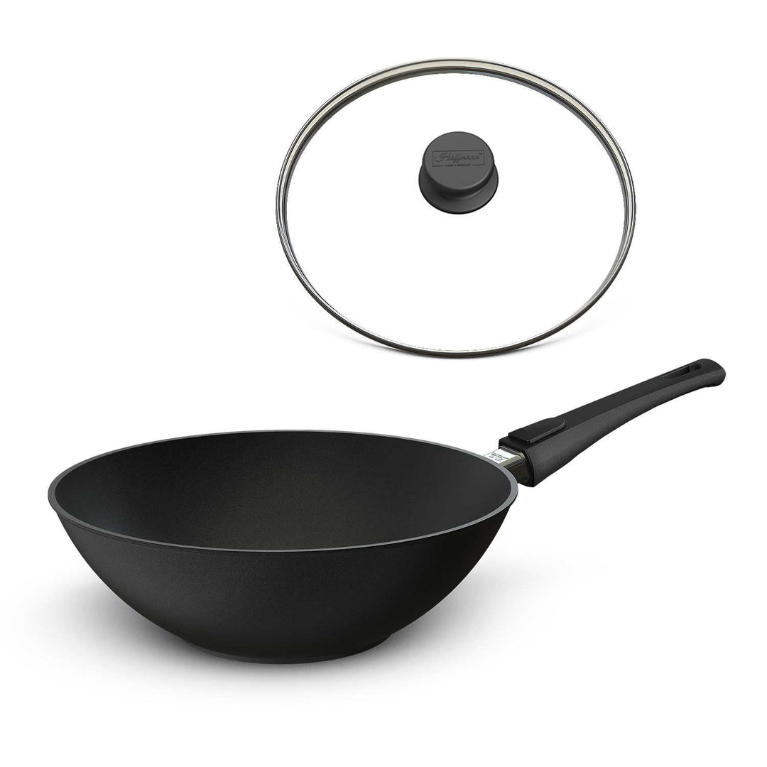 Hoffmann Wokpfanne by Bernd Zehner, Ø 30 cm, verzugsfreier Handguss, Keramikbeschichtung, Induktions