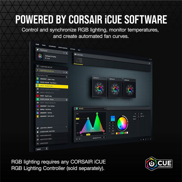 Corsair iCUE SP140 RGB ELITE Performance 140mm-PWM-Einzellüfter (CORSAIR AirGuide-Technologie, Acht