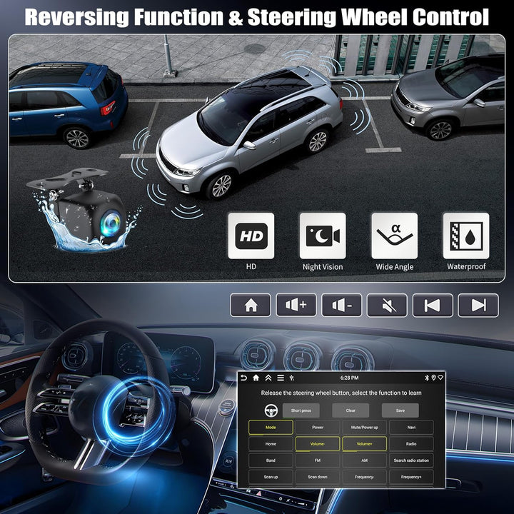 CAMECHO 4+128G Android 15 Navi Autoradio 9 Zoll für BMW Serie 1 E81 E82 E87 E88 2004-2011 mit Rückfa