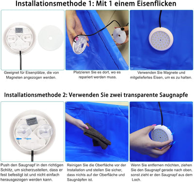 COOLWEST LED Poolbeleuchtung, 10W Weisses Licht Poolbeleuchtung Unterwasser Led mit Magnet für Stahl