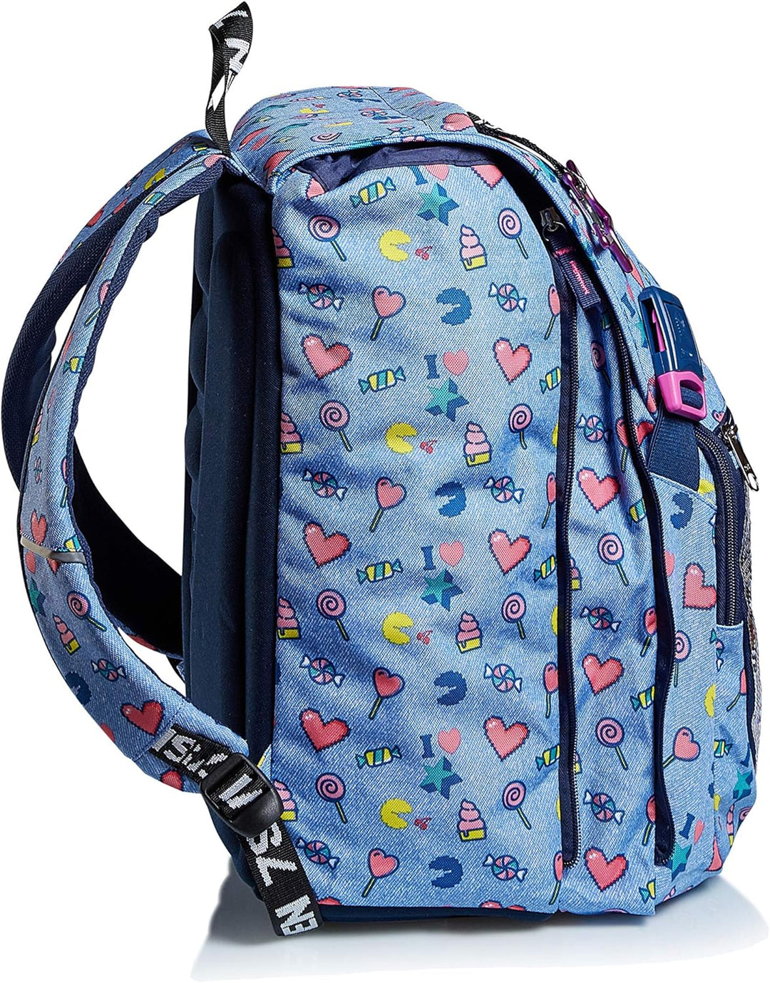 RUCKSACK SEVEN STARRY RAINBOW Backpack für Schule, Uni & Freizeit, Erweiterbarer Schulranzen, Geräum