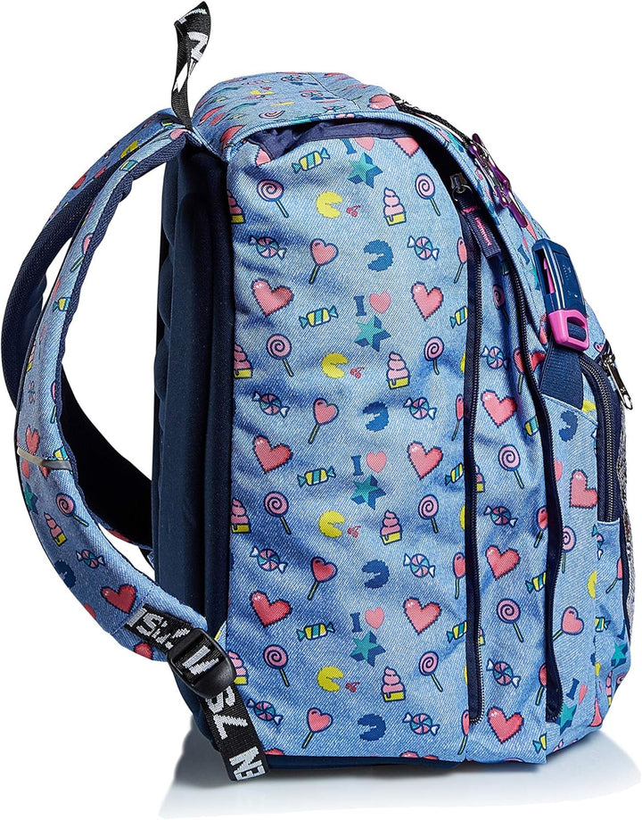 RUCKSACK SEVEN STARRY RAINBOW Backpack für Schule, Uni & Freizeit, Erweiterbarer Schulranzen, Geräum