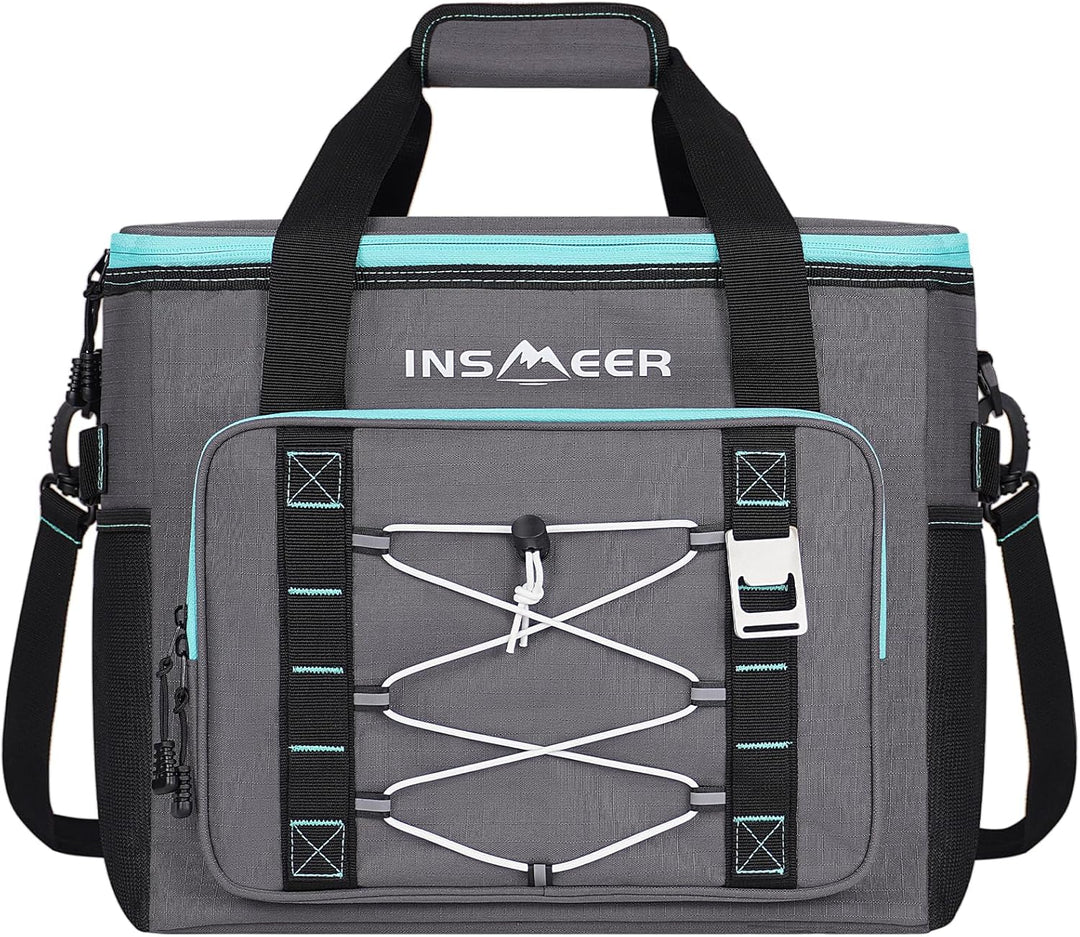 INSMEER Kühltasche 40L/60 Dosen Kühltaschen Grosse, Weiche Kühltasche Faltbar/Auslaufsicher, mit Fla
