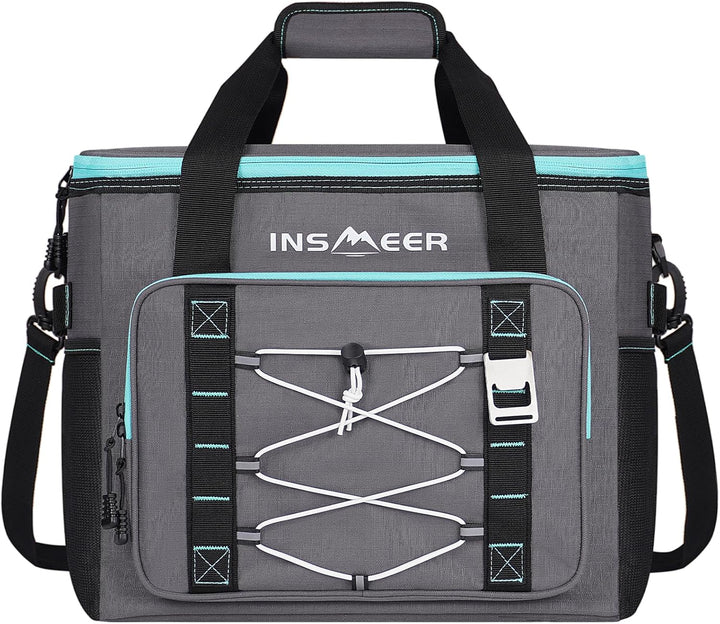 INSMEER Kühltasche 40L/60 Dosen Kühltaschen Grosse, Weiche Kühltasche Faltbar/Auslaufsicher, mit Fla