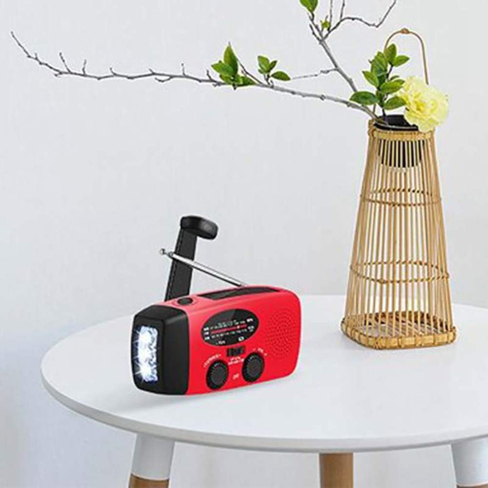Notfallradio mit 2000mAh Powerbank, Kurbel, Solar, AM/FM & LED Taschenlampe – Tragbares NOAA Wetterr