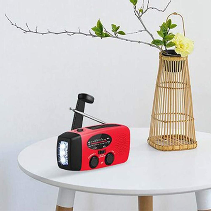 Notfallradio mit 2000mAh Powerbank, Kurbel, Solar, AM/FM & LED Taschenlampe – Tragbares NOAA Wetterr