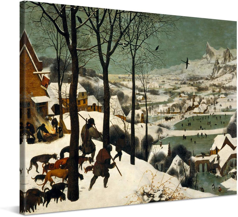 PICANOVA – Pieter Bruegel – The Hunters in the Snow 100x75cm – Bild auf Leinwand – Premium Kunstdruc