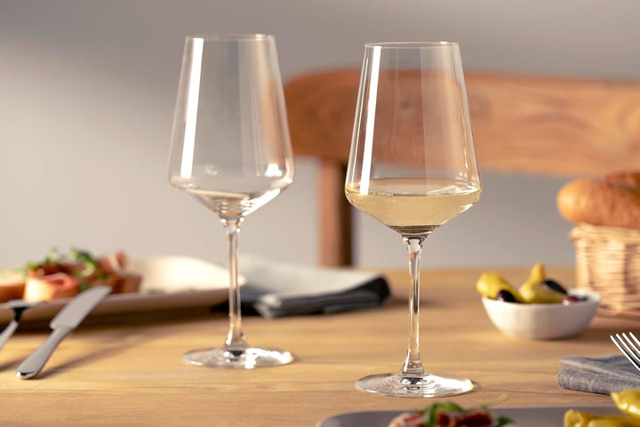 Leonardo Puccini Weisswein-Gläser, 6er Set, spülmaschinenfeste Wein-Gläser, Kelch mit gezogenem Stie