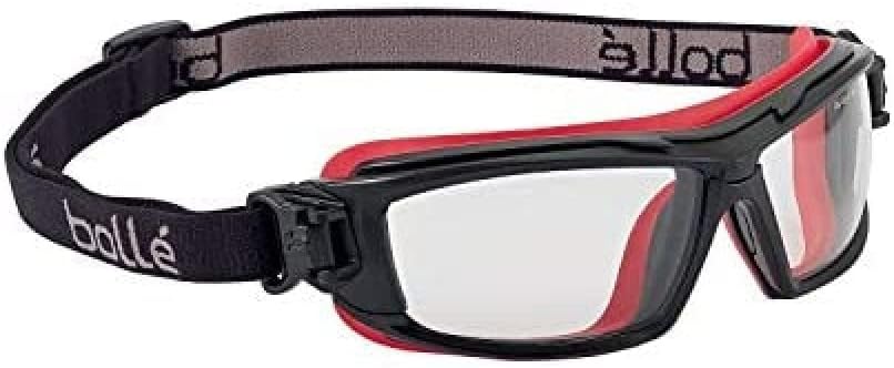 Bollé Safety ULTIPSI, Schwarz und Rot Schutzbrille, Einheitsgrösse, klare Objektive Serie ULTIM8