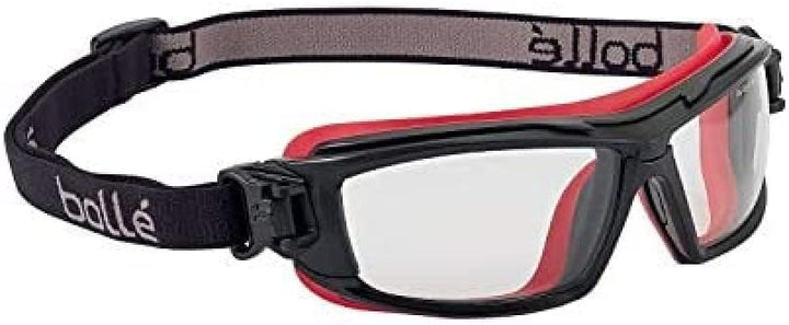 Bollé Safety ULTIPSI, Schwarz und Rot Schutzbrille, Einheitsgrösse, klare Objektive Serie ULTIM8