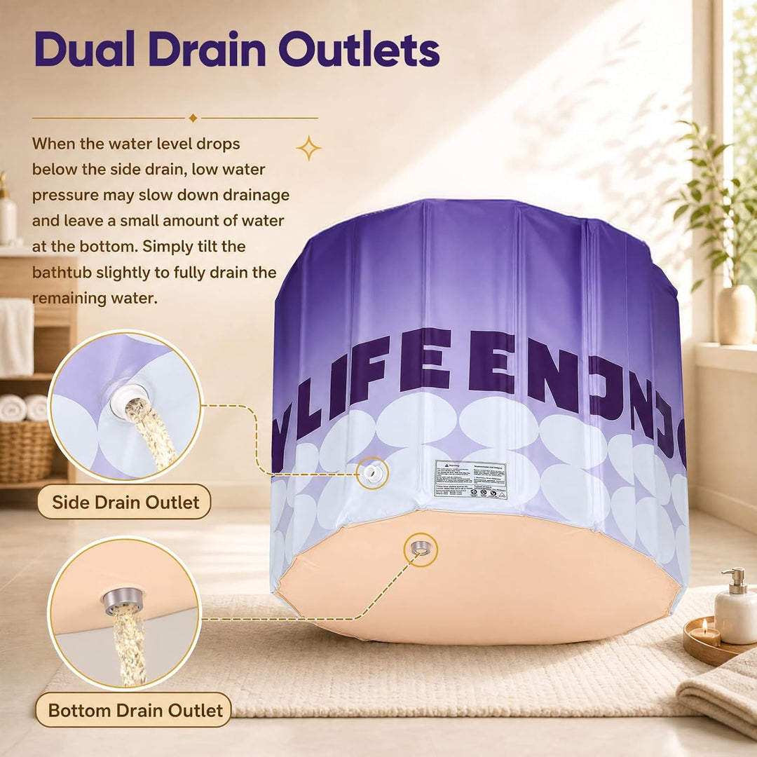Faltbare Badewanne für Erwachsene, 80 x 68cm Portable Badewanne, Faltbare Badewanne mit 5-Schicht-Is