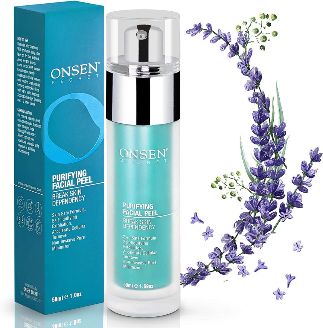Onsen Secret Exfoliating Peeling Gel - Daily Gentle Face Exfoliator, Dark Spot Remover, Organic Faci