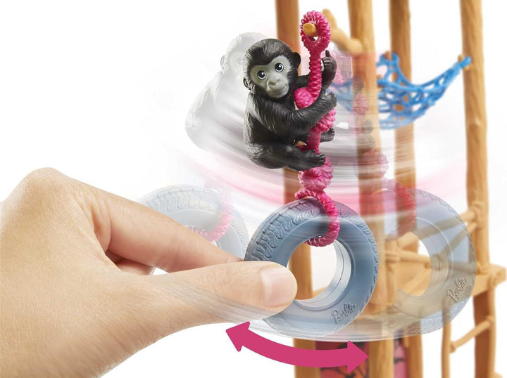 Barbie GJM33 - Ken Wildtierarzt-Puppe mit Spielset, Pflegestation, Gepardenbaby, Äffchen sowie Zubeh