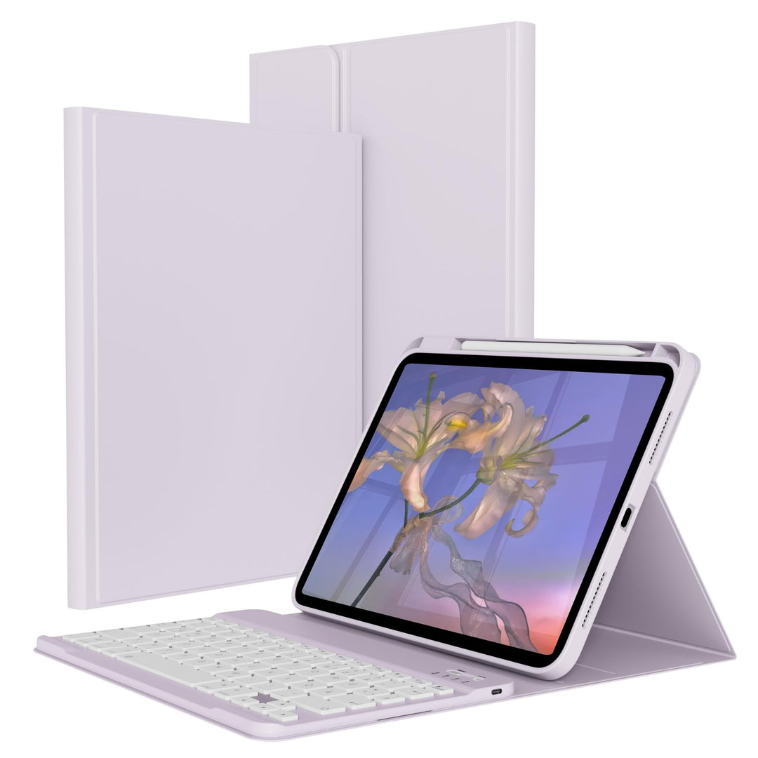 Hülle mit Tastatur für iPad A16 11/10 Generation (2025/2022, 11/10.9 Zoll) - QWERTZ Deutsches Layout