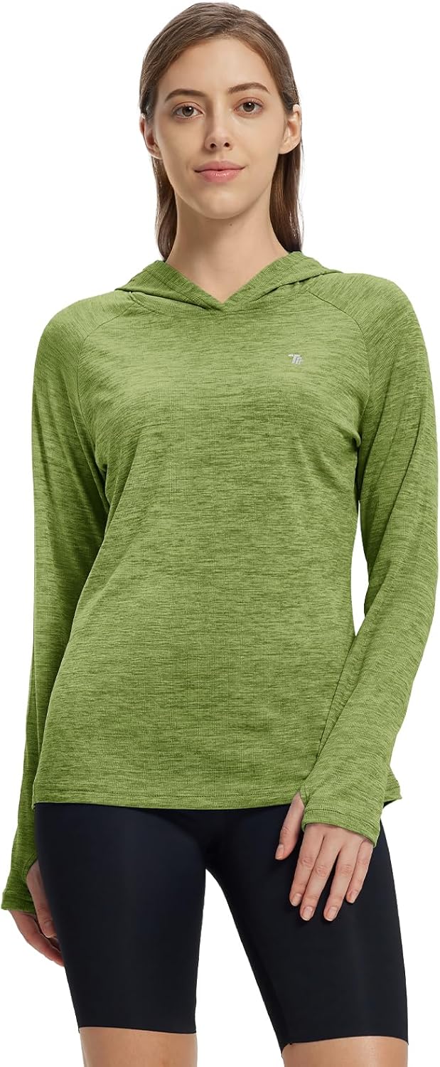 Damen Sport Shirt Langarm Laufshirt UPF 50+ UV Schutz Schnelltrocknend Pullover Sweatshirts Fitness