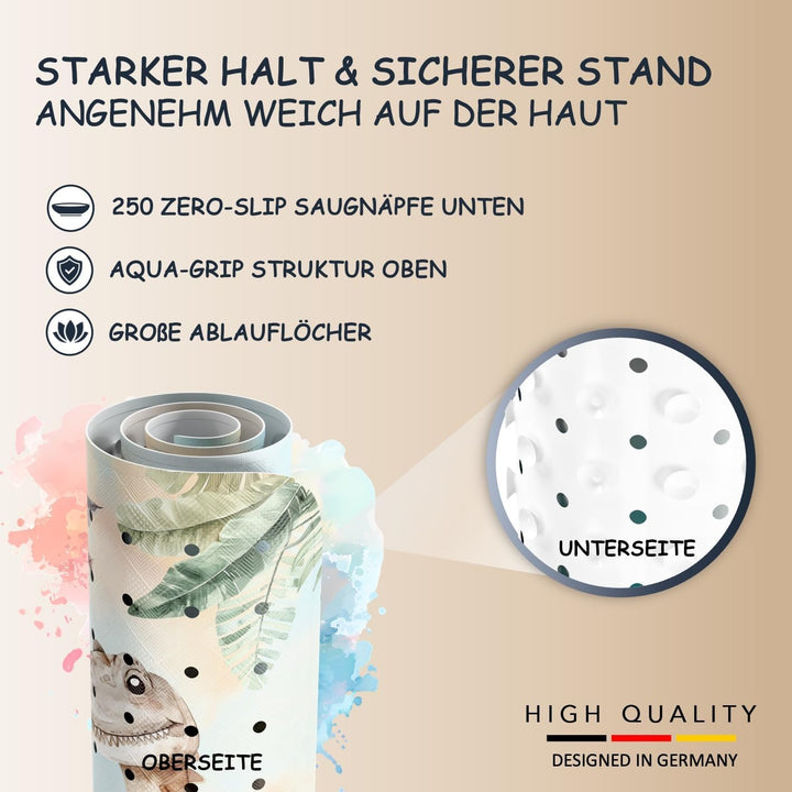 Badewannenmatte Kinder rutschfest [100x40cm] - Antirutschmatte Badewanne BPA frei - Badematte Kinder