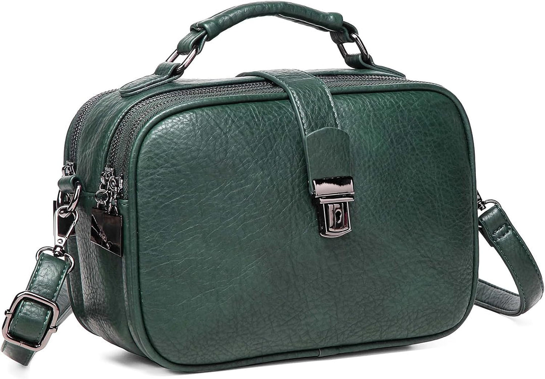 Kasgo Crossbody Bag Damen, Mode PU Leder Umhängetasche Schultertasche Klein Handtasche für Frauen mi