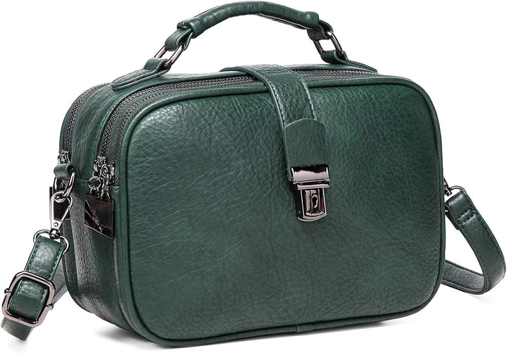 Kasgo Crossbody Bag Damen, Mode PU Leder Umhängetasche Schultertasche Klein Handtasche für Frauen mi