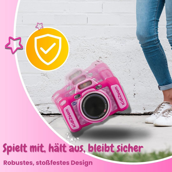 VTech KidiZoom Duo FX in Pink – Robuste Digitalkamera mit kreativen Apps und Spielfunktionen – Für K