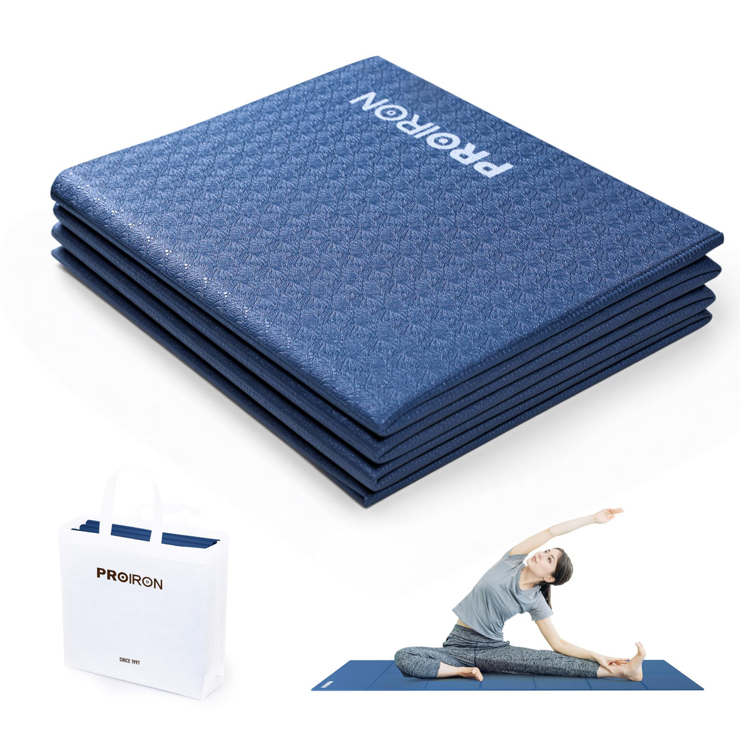 PROIRON Yogamatte Faltbar TPE, Reise Yogamatte rutschfest &amp; leicht 183cm x 61cm x 6mm, Gymnastikmatt