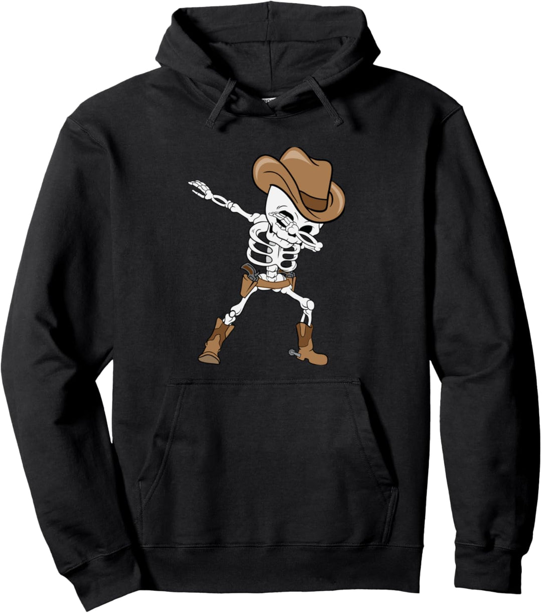 Dabbing Skelett Cowboyhut Halloween Kinder Dab Pullover Hoodie