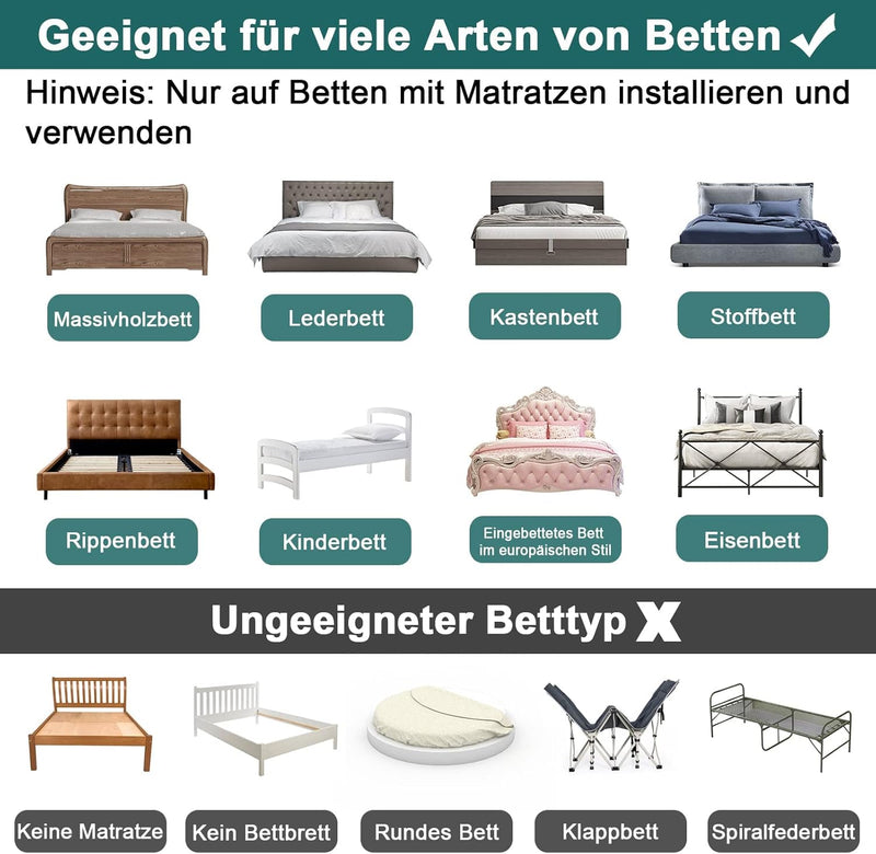 ACXIN Bettgitter Baby Bettschutzgitter Rausfallschutz Bett Bettgitter Verstellbare Höhenverstellbar