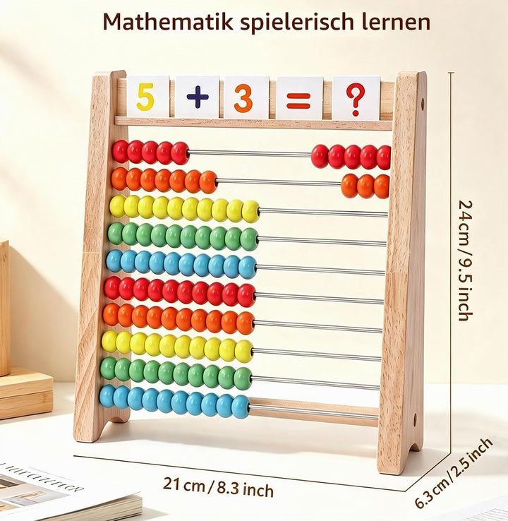 Rechenschieber Rechenrahmen, Holz-Zählrahmen, 100er Rechenschieber für die Grundschule, Ausbildung A