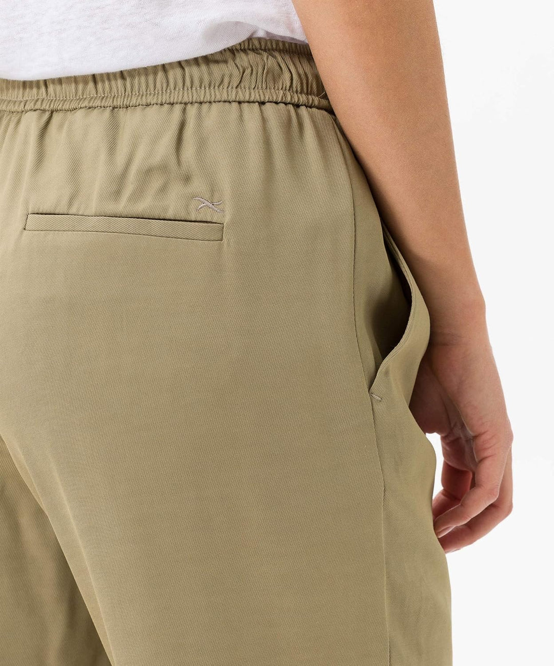 BRAX Damen Style Maine S Verkürzte Leinenhose Hose 38W / 32L Khaki, 38W / 32L Khaki