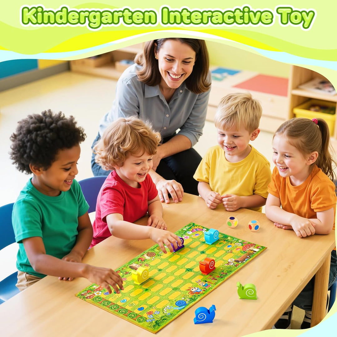 Kleine Schnecke Spiel, Klassiker Brettspiel Familienspiel für 2-6 Kinder, Montessori Gesellschaftssp