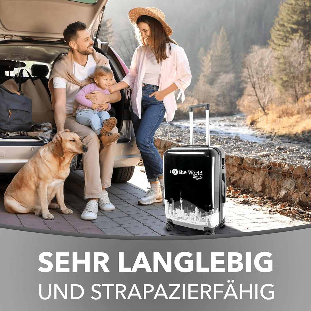 Xonic Design Reisekoffer - Hartschalen-Koffer mit 360° Leichtlauf-Rollen - hochwertiger Trolley mit