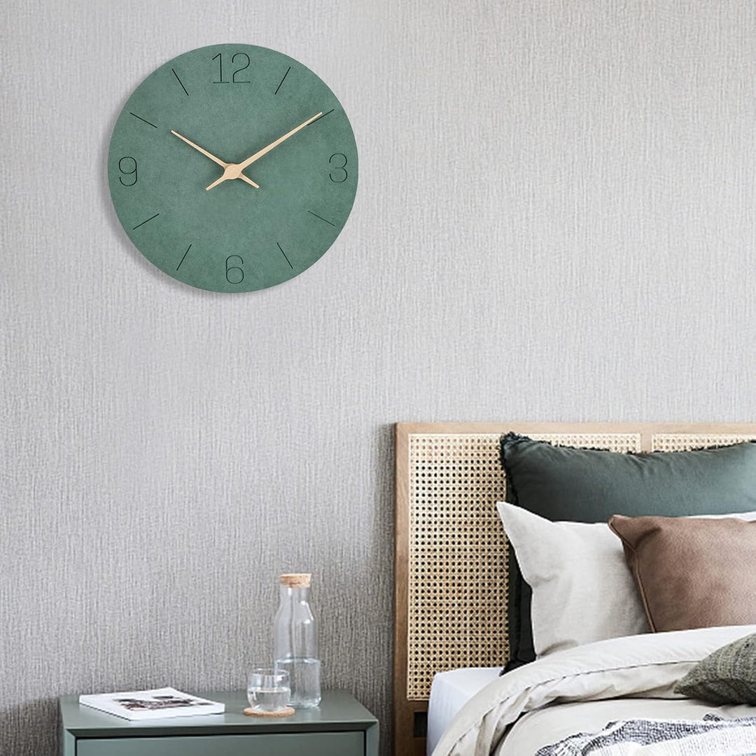 Warminn MDF Holz Wanduhr Ohne TickgeräUsche Lautlos Modern 30cm Quarz Gross Batterie Betriebene Wand