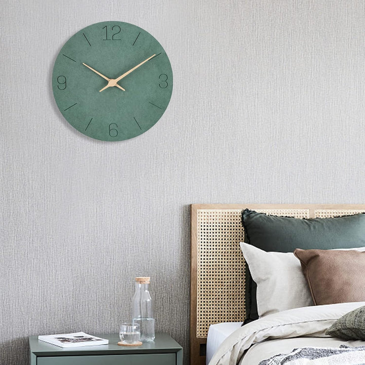 Warminn MDF Holz Wanduhr Ohne TickgeräUsche Lautlos Modern 30cm Quarz Gross Batterie Betriebene Wand