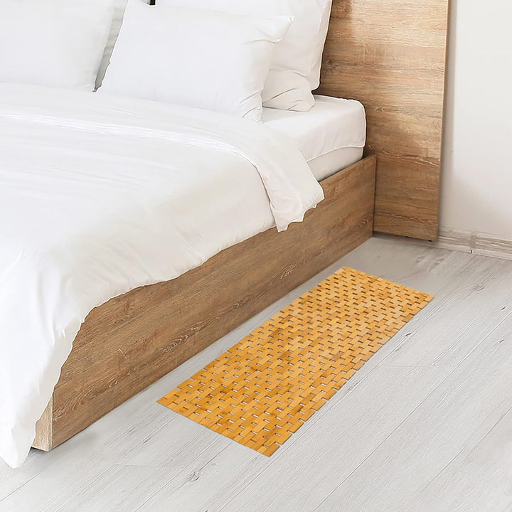 Bambus-Badvorleger, lang, gross, für Boden, Dusche, Badewanne, wasserdicht, rutschfest, 40,6 x 122,9