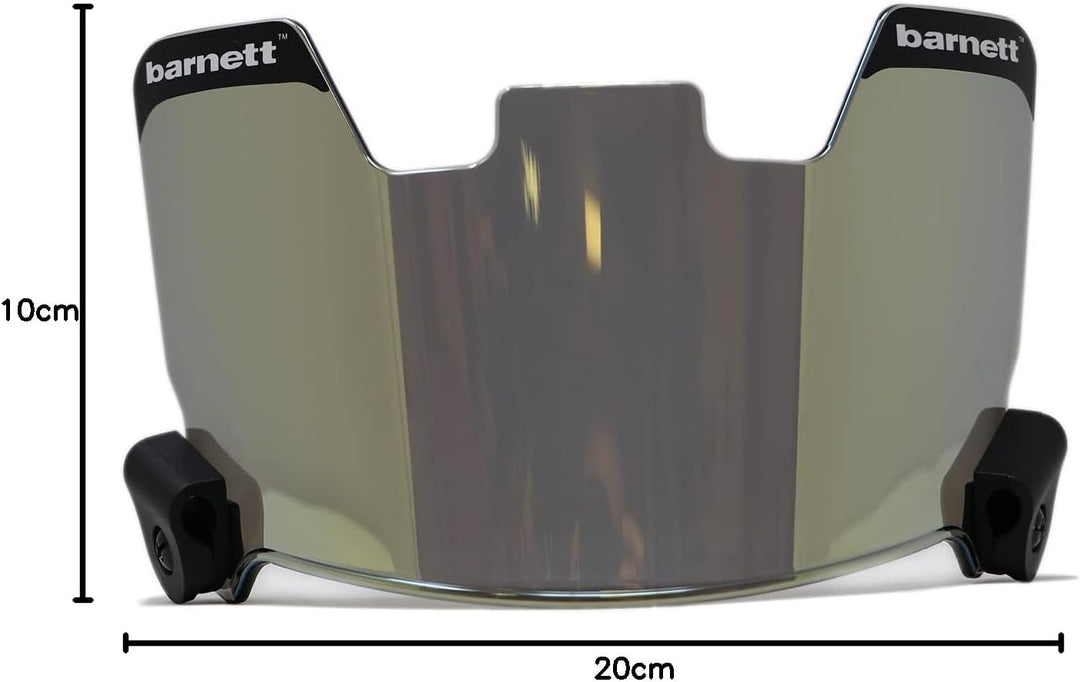 BARNETT Fussballvisier, goldfarben, UV-Beschichtung, universelle Passform, Maske für American Footba