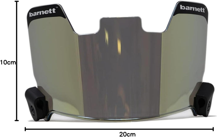 BARNETT Fussballvisier, goldfarben, UV-Beschichtung, universelle Passform, Maske für American Footba