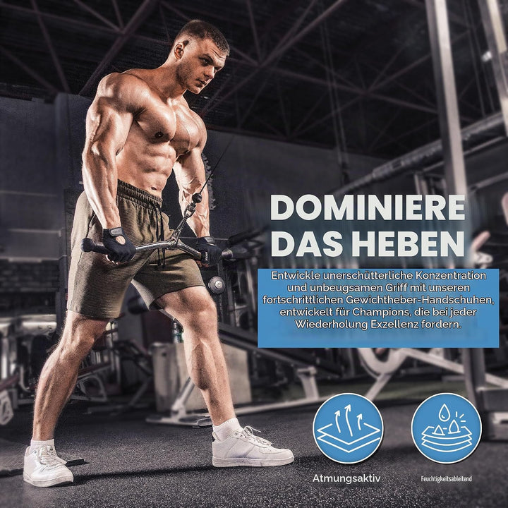 RDX Fitness Handschuhe Herren Damen, Trainingshandschuhe Krafttraining Anti-Rutsch Gewichtheber Hand