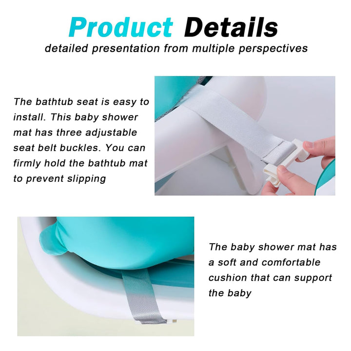 Baby Badewannensitz Baby-Badekissen: Neugeborene Kleinkind Babywannenmatte mit Sicherheitsgurt, Säug